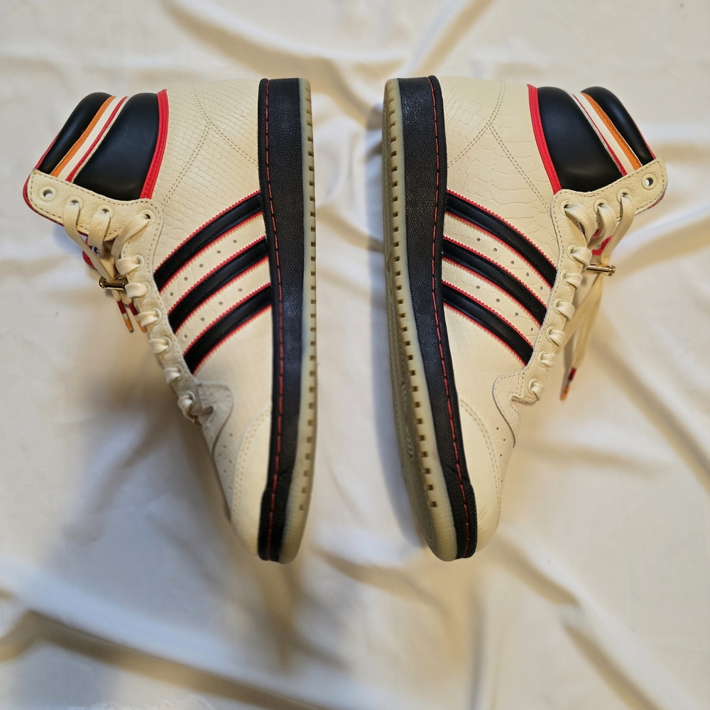 Adidas x ESPN Top Ten Hi Top sneaker in Beige/Black/Red Sz 13 - Picture 10 of 16